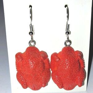 Fun whole fried chicken earrings for women